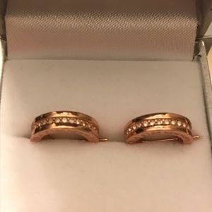Coach rose gold small hoop earrings